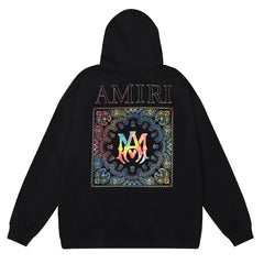 AMIRI Logo Print Cotton Pullover Hoodie