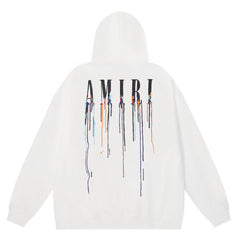 AMIRI PRINTING PAINT DRIP POPOVER HOODIE