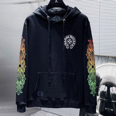 Chrome Hearts Floral Sleeve Gradient Hoodie