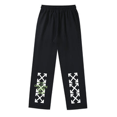 Off White Arrow Printed Trousers Straight Loose Casual Pants #1072