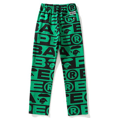 BAPE All over letter print sweatpants