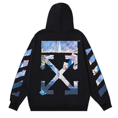 Off White Logo Drawstring Hoodie