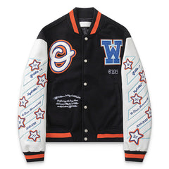 OFF WHITE Multicolour Wool Patchwork Bomber Jacket