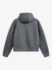 Deconstructed Split Drawstring Hooded Sweatshirt