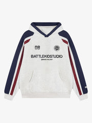 Retro Contrast Color Letter Print Hoodie