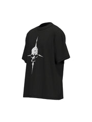 Distressed Skull Cross Graphic T-Shirt - 2445