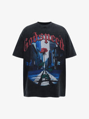 High Street Rose Urban Print T-shirt
