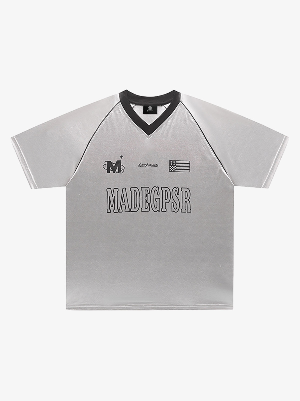 Jersey Loose Satin Reflective Personality T-shirt