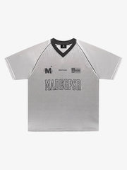 Jersey Loose Satin Reflective Personality T-shirt