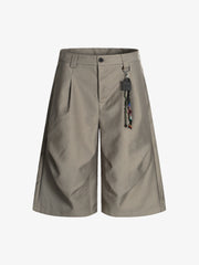 Deconstructed Pleated Pendant Casual Jorts