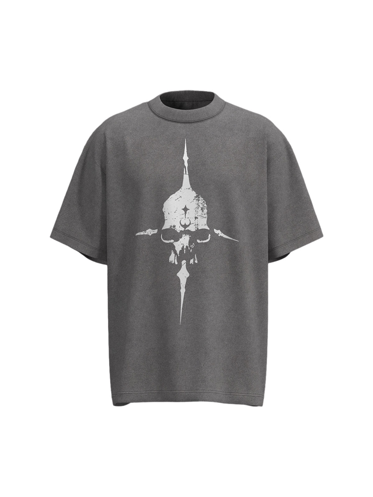Distressed Skull Cross Graphic T-Shirt - 2445