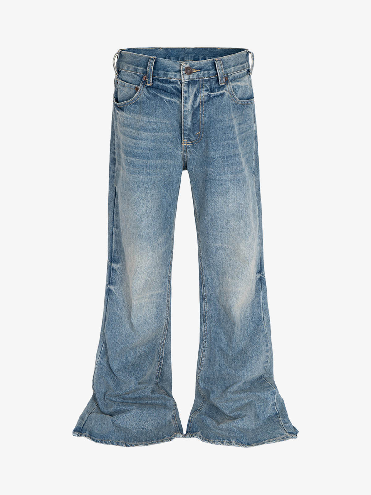 Washed Whitened Flared Jeans