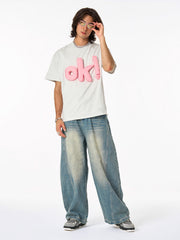 Washed Wide-Leg Balloon Jeans - 2301