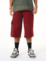 Welt-Embellished Cargo Jorts - 2408