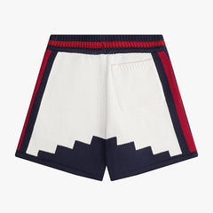 Rhude Saint Croix Straight-Leg Logo-Appliqued Intarsia Cotton Drawstring Shorts