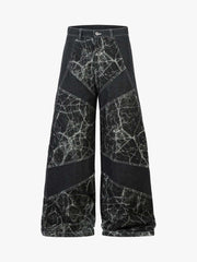 Deconstructed Split Tie-dye Jeans
