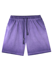 Distressed Washed Drawstring Shorts