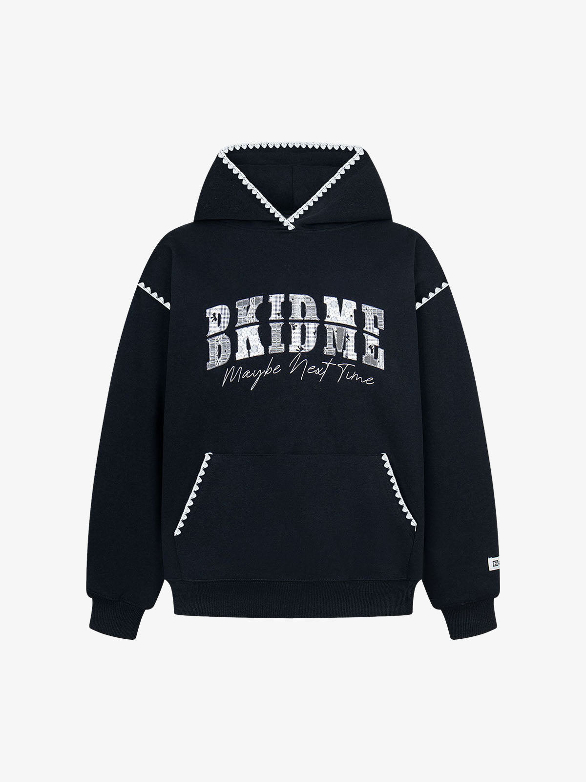 Heavy Lace Check Patch Embroidered Hoodie