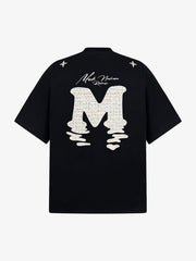 Vintage Patchwork Embroidered Letter T-shirt