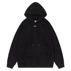 Off White Logo Drawstring Hoodie