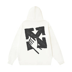 Off White Hand Arrow Boxy Hoodies