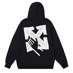 Off White Hand Arrow Boxy Hoodies