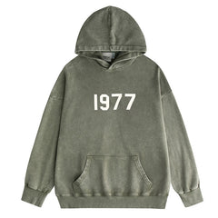 Flocking Washed Distressed Hoodies