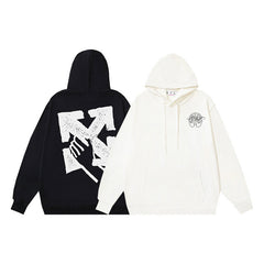 Off White Hand Arrow Boxy Hoodies