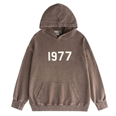 Flocking Washed Distressed Hoodies