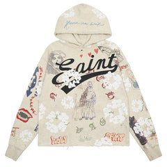 Saint Michael kapok graffiti print Hoodies