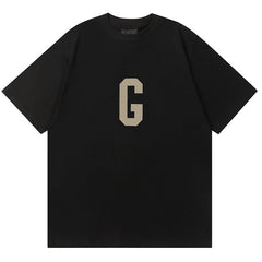 Fear Of God Flocked G Letter Pattern T-Shirts