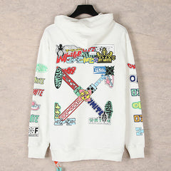 Off White cartoon pattern arrow Hoodies