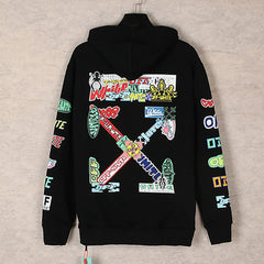 Off White cartoon pattern arrow Hoodies