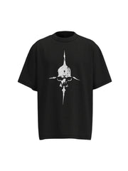 Distressed Skull Cross Graphic T-Shirt - 2445