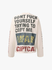 Retro Portrait Letter Print Long-sleeved T-shirt