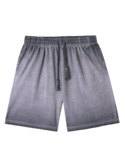 Distressed Washed Drawstring Shorts
