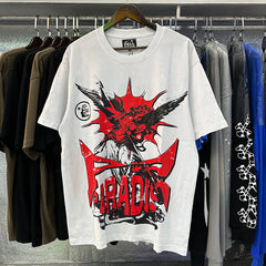 Hellstar Letter Printed T-Shirt White