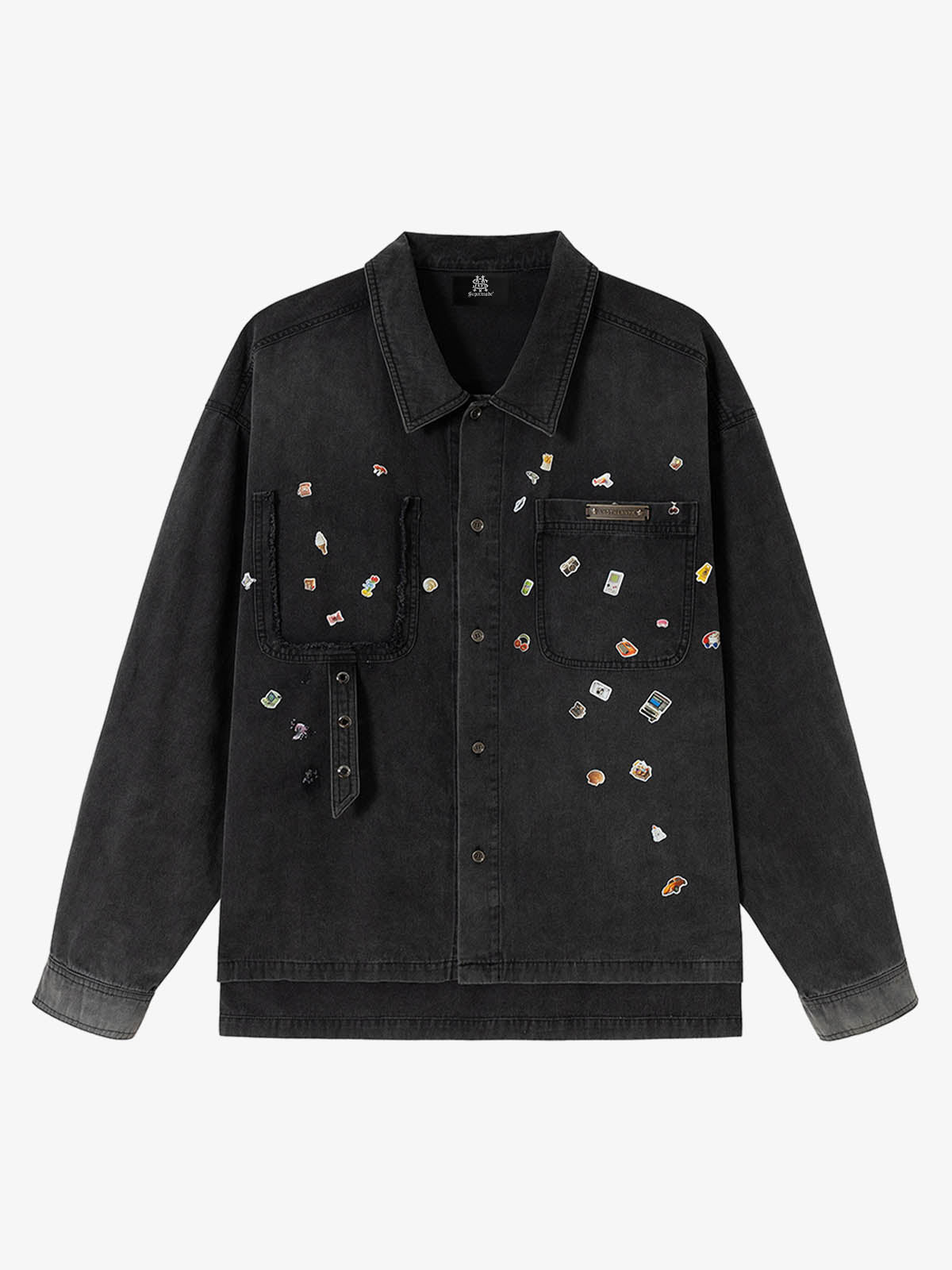 Vintage Sticker Washed Denim Jacket