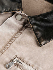 Vintage Washed Workwear Lapel Detroit Jacket