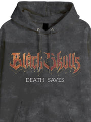 Vintage Distressed Flame Letter Graphic Hoodie