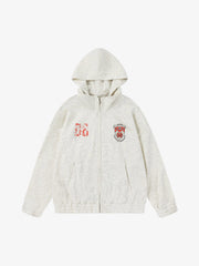 Retro Embroidered College Detachable Hoodie