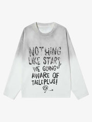 Distressed Washed Letter Print Dirty T-shirt