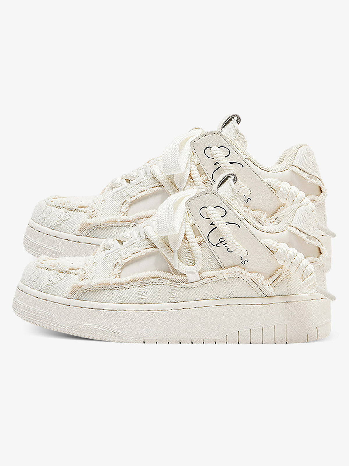 Destruction Series Tassel Contrast Color Sneakers - 2356