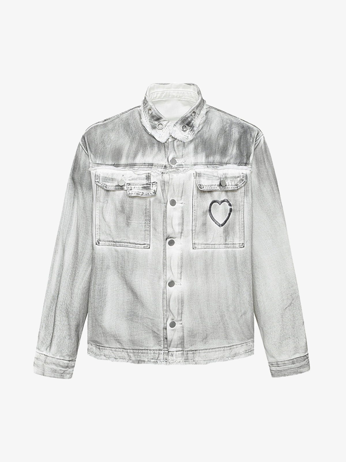 Distressed Denim Embroidery Jacket