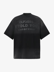 Distressed Gradient Lettering Print T-shirt