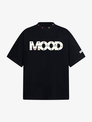 Street Retro MOOD Patch Embroidered Rivet T-shirt - 2440