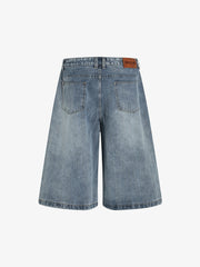 Embroidered Floral Culottes Denim Jorts