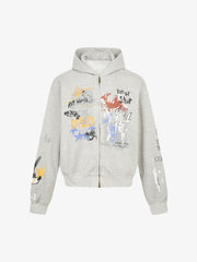 Thesupermade Graffiti Cardigan Hoodie