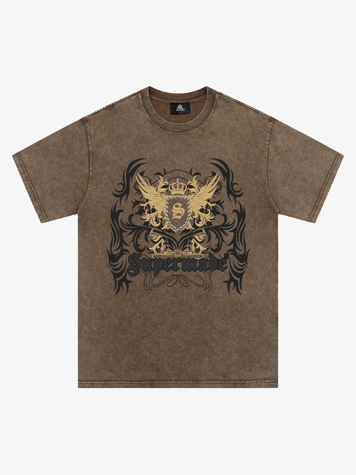 Crown Print Studded Short Sleeve T-shirt