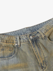Street Wash Spray Paint Denim Jorts